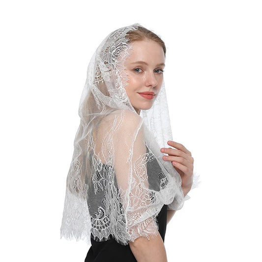 Orellana Mantilla – White Classic Floral Lace