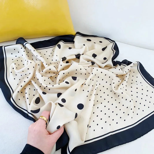 Duras - Polka Classic Scarf – Beige & Black