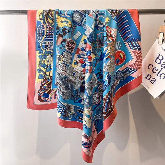 Dampierre - Geometric Mosaic Scarf - Red Edition