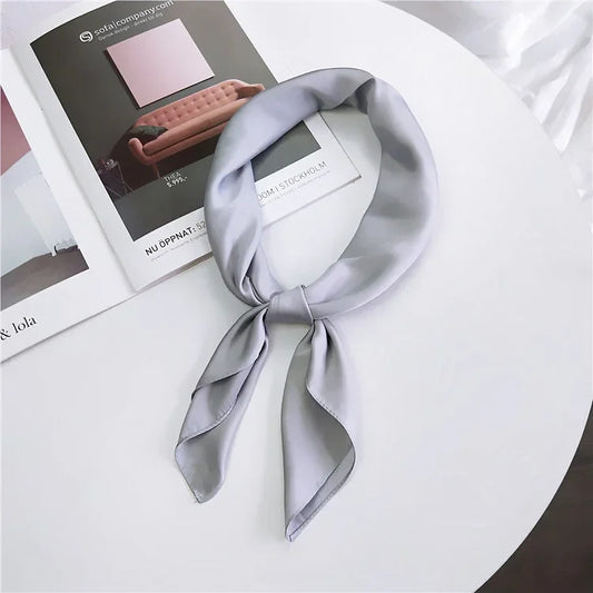 Solid - Pearl Grey Satin Scarf
