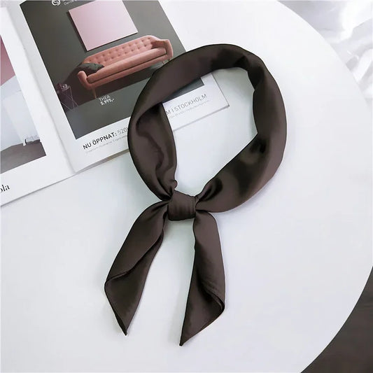 Solid - Espresso Brown Satin Scarf