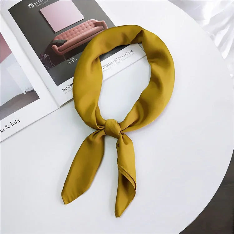 Solid - Golden Ochre Satin Scarf