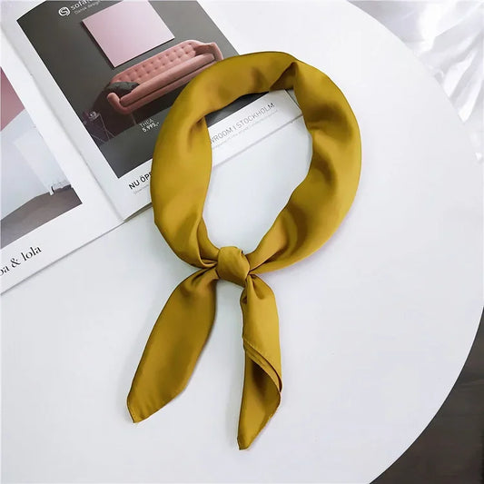 Solid - Golden Ochre Satin Scarf