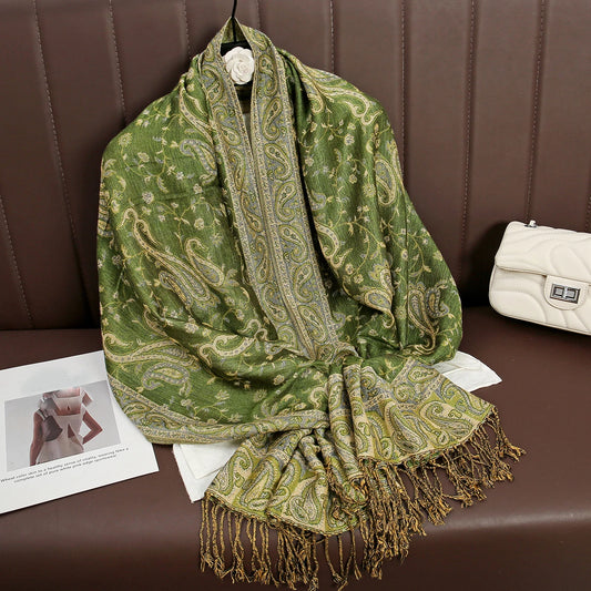 Chantilly - Emerald Paisley Shawl