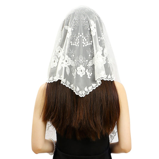 Gamboa Mantilla – White Floral Embroidered Veil