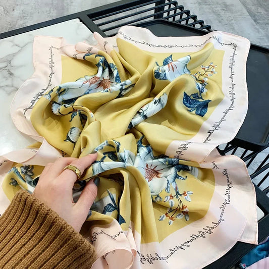 Grosvenor - Magnolia Dream Scarf – Mustard & Blush