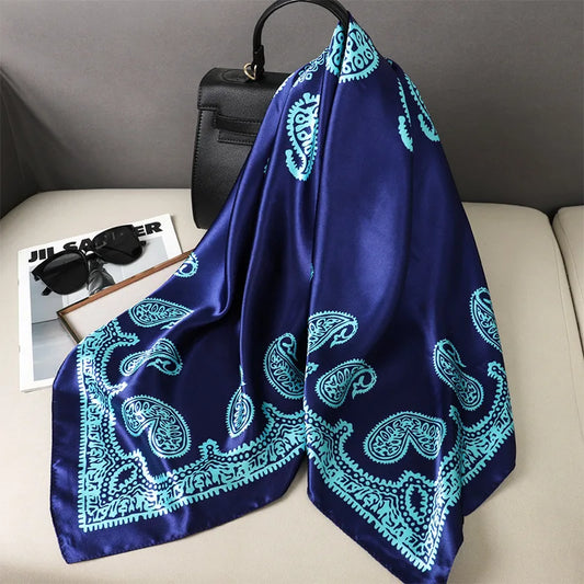 Ulloa - Midnight Paisley Square Scarf