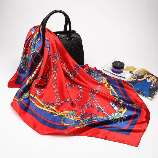 Alba - Crimson Royal Chains Scarf