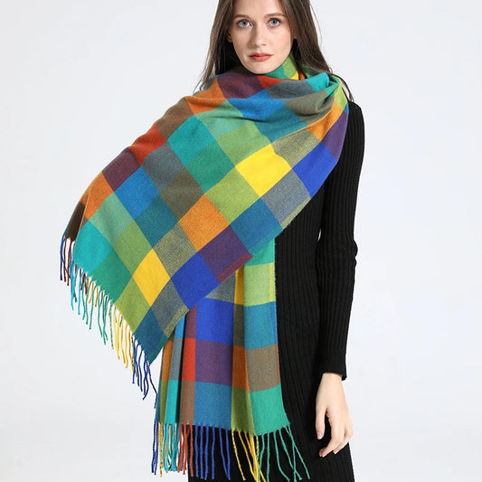 Løvenhjelm - Multicolor Vibrant Checkered Winter Scarf