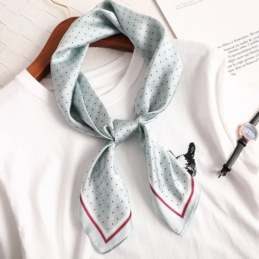 De Courcy - Petite Polka Scarf – Mint & Burgundy