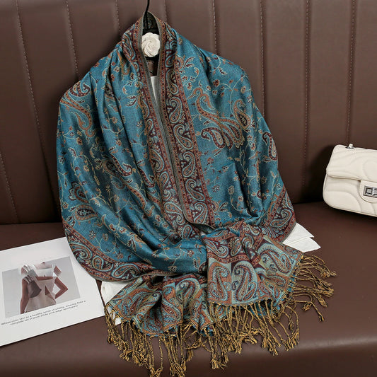 Chantilly - Ocean Paisley Shawl