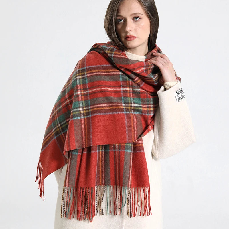 Mannerheim - Red & Green Tartan Winter Scarf