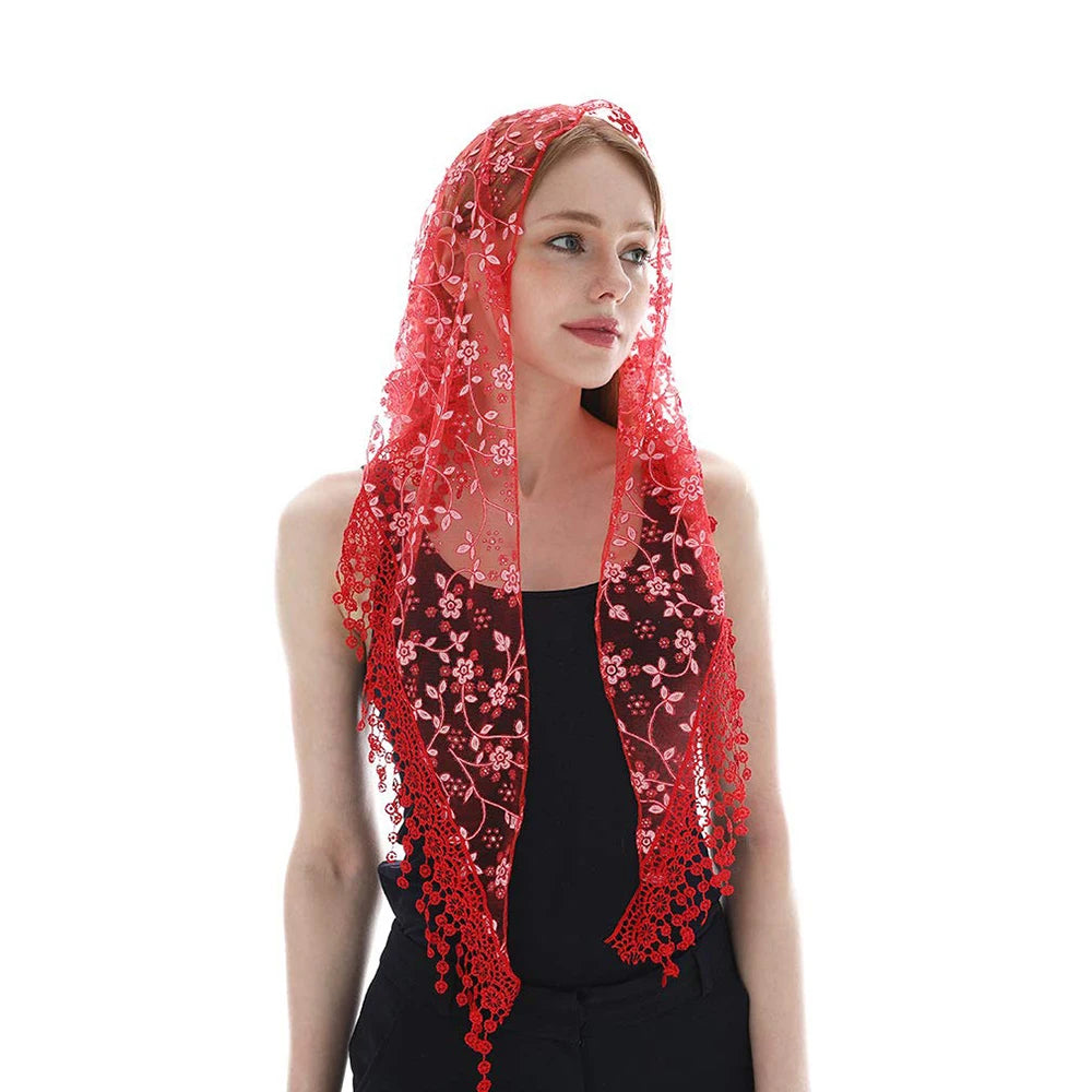 Zabala - Mantilla – Soft Red Floral Lace
