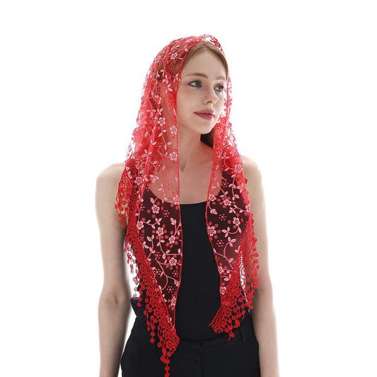 Zabala - Mantilla – Soft Red Floral Lace