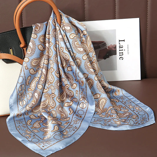 Montague - Powder Blue Paisley Elegance Scarf