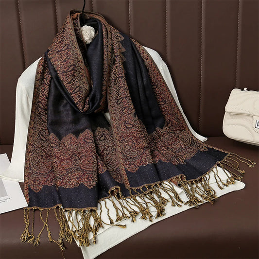 Enríquez - Midnight Elegance Paisley Shawl