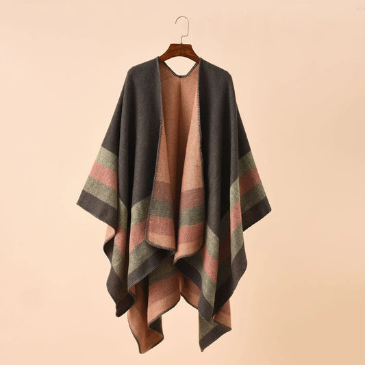 Cortés - Blush Clay Stripe Poncho
