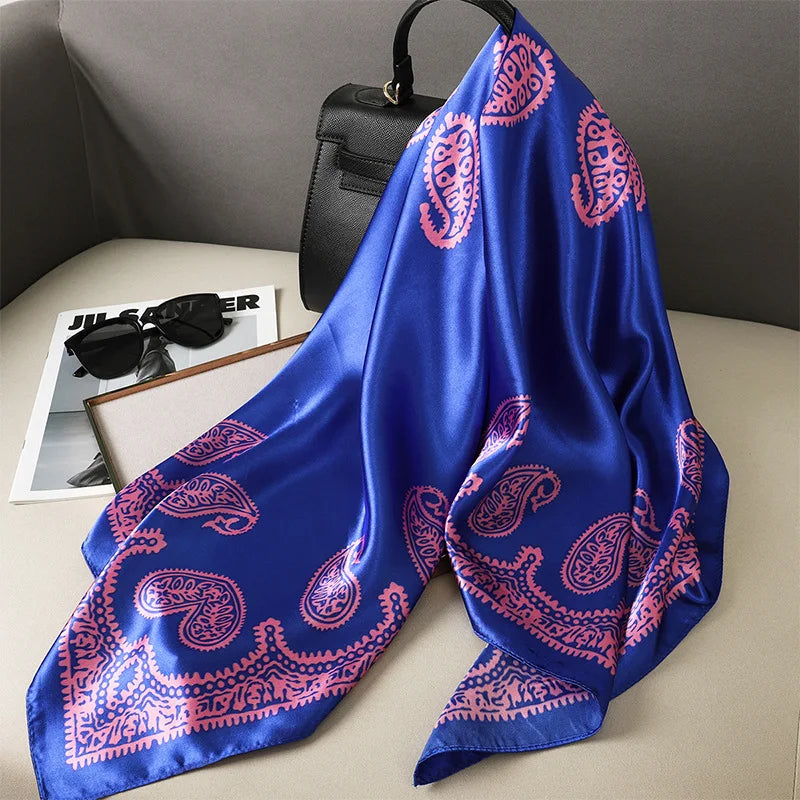 Ulloa - Royal Purple Paisley Square Scarf