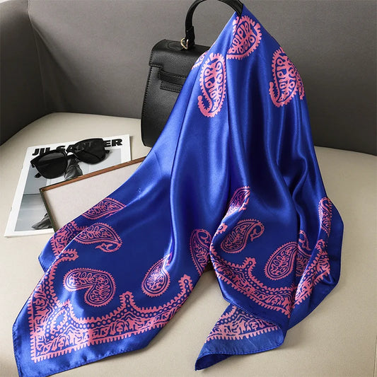 Ulloa - Royal Purple Paisley Square Scarf