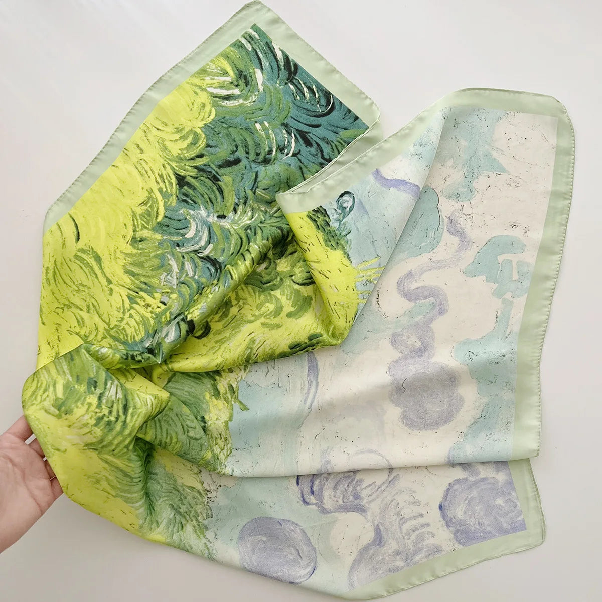 De Vere - Impressionist Garden Scarf – Green & Pastel