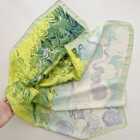 De Vere - Impressionist Garden Scarf – Green & Pastel