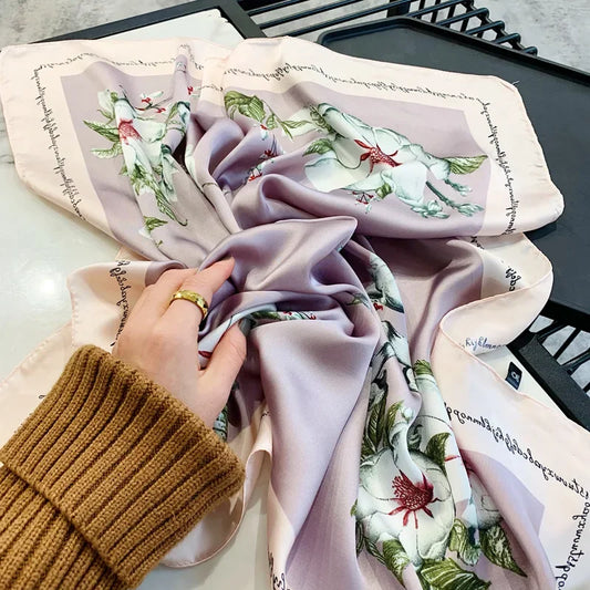 Grosvenor - Magnolia Dream Scarf – Lilac & Cream