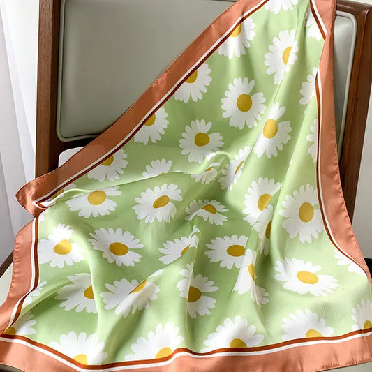 Mortimer - Daisy Delight Scarf – Green & Terracotta