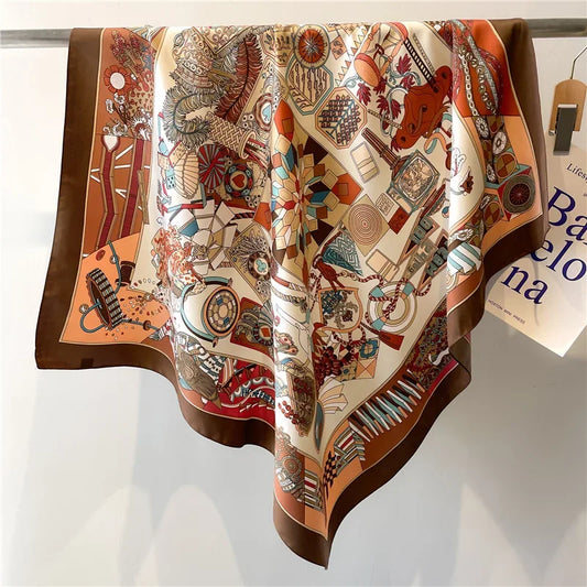 Dampierre - Geometric Odyssey Scarf – Coffee Edition