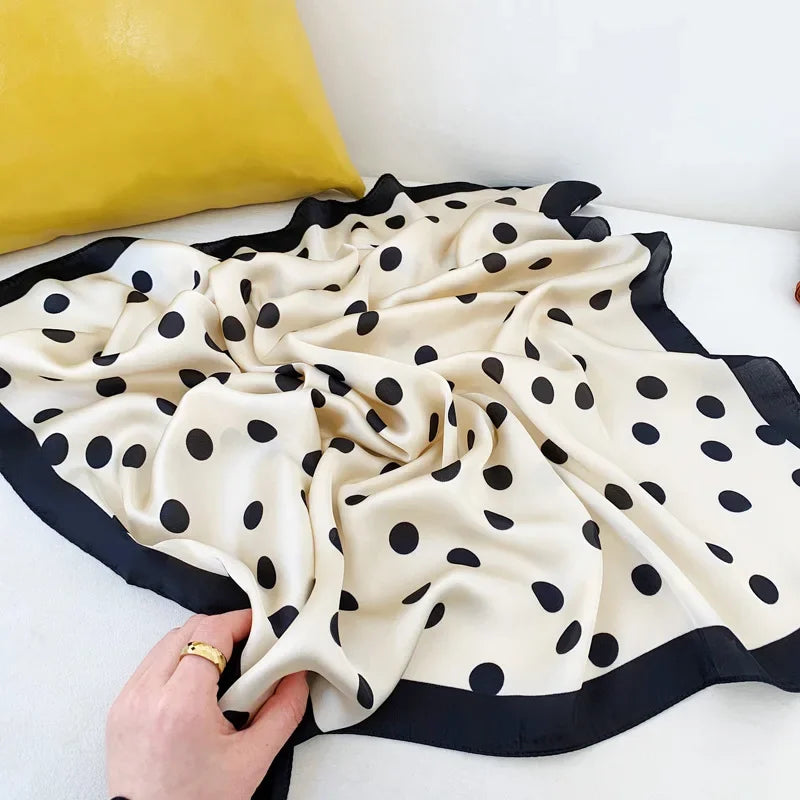 Castracani - Beige & Black Polka Dot Scarf