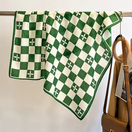 Cisneros - Emerald Check Cotton Scarf
