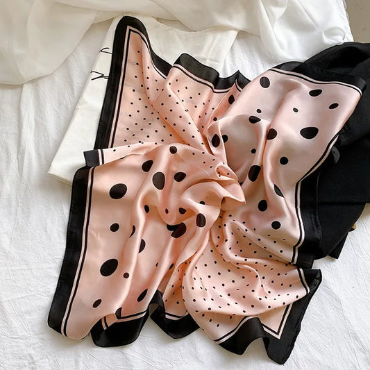 Duras - Polka Classic Scarf – Blush Pink & Black
