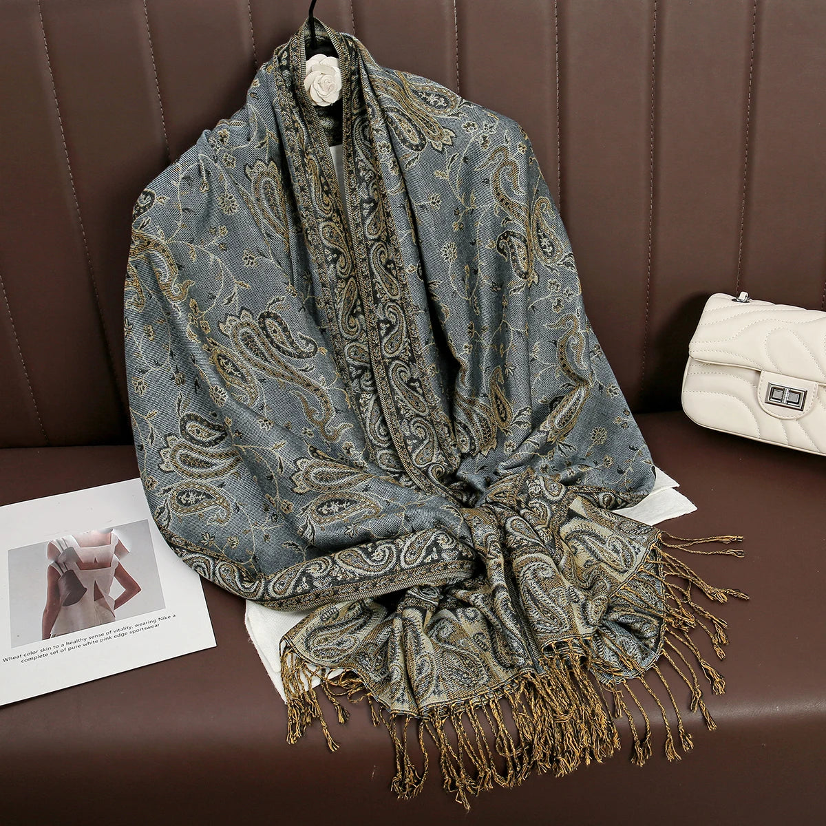 Chantilly - Royal Mist Paisley Wrap