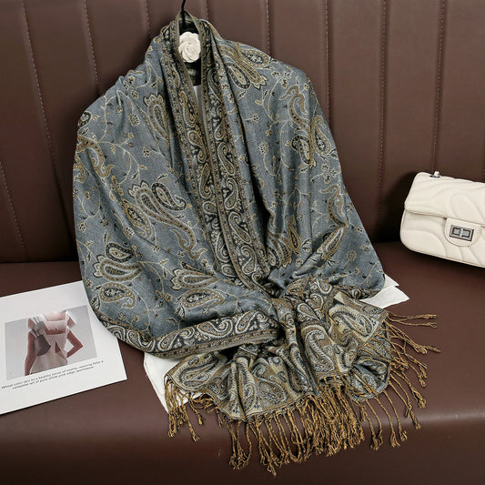 Chantilly - Royal Mist Paisley Wrap