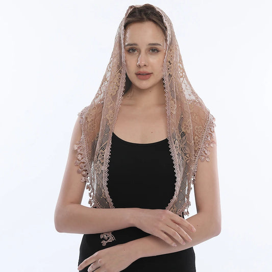 Mariscal Mantilla – Nude Lattice Floral Lace