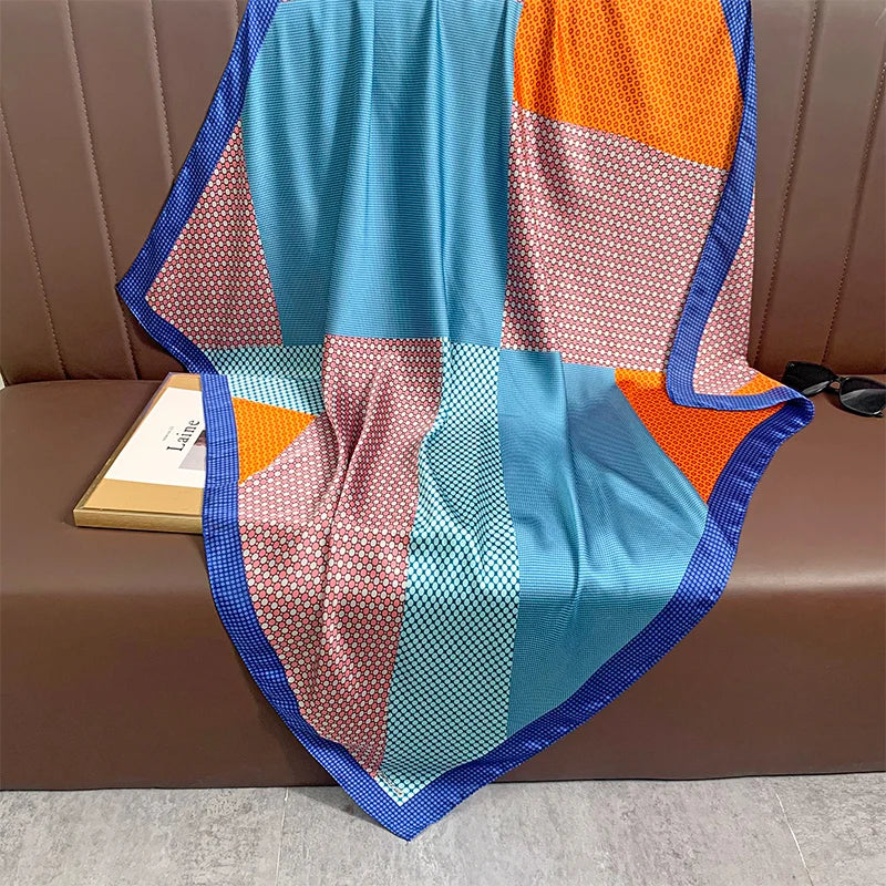 D'Uzès - Retro Mosaic Multicolor Scarf