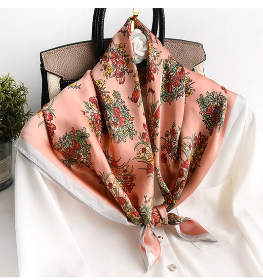 Stafford - Vintage Blossom Scarf – Coral & Cream