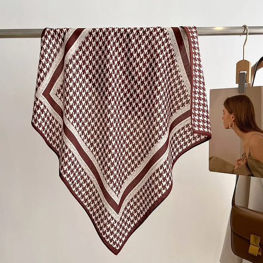 Talbot - Burgundy Houndstooth Scarf