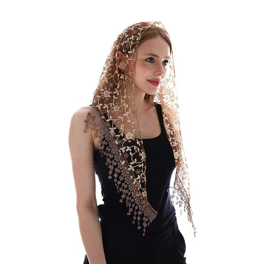 Zabala Mantilla – Golden Beige Floral Lace