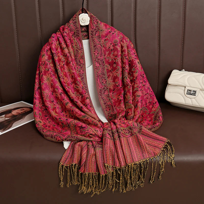 Rohan - Crimson Garden Shawl
