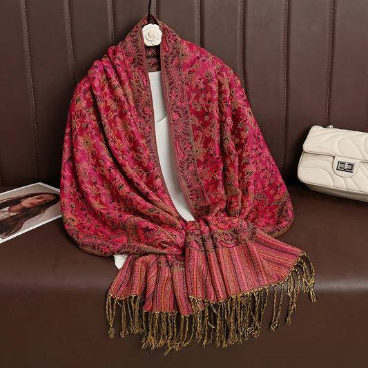Rohan - Crimson Garden Shawl