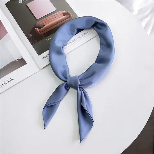 Solid - Sky Blue Satin Scarf