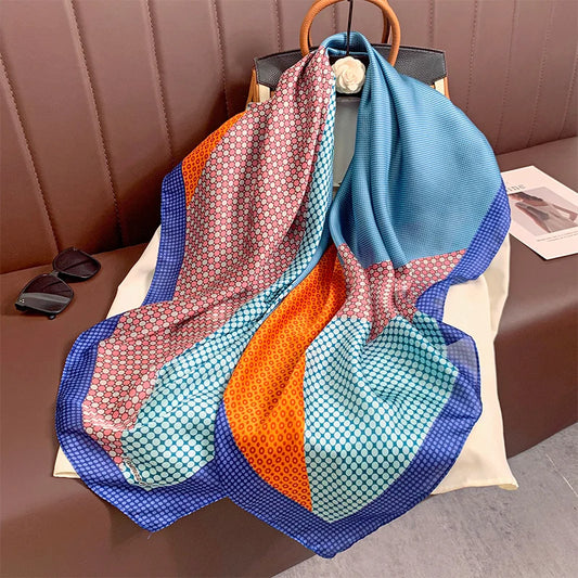 D'Uzès - Retro Mosaic Multicolor Scarf