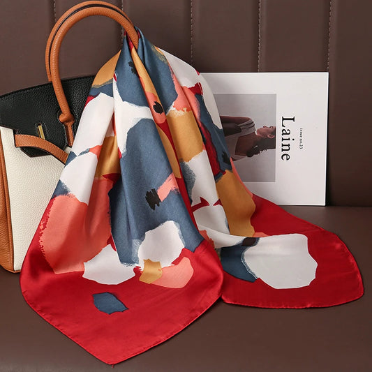 Cornaro - Crimson Abstract Art Scarf