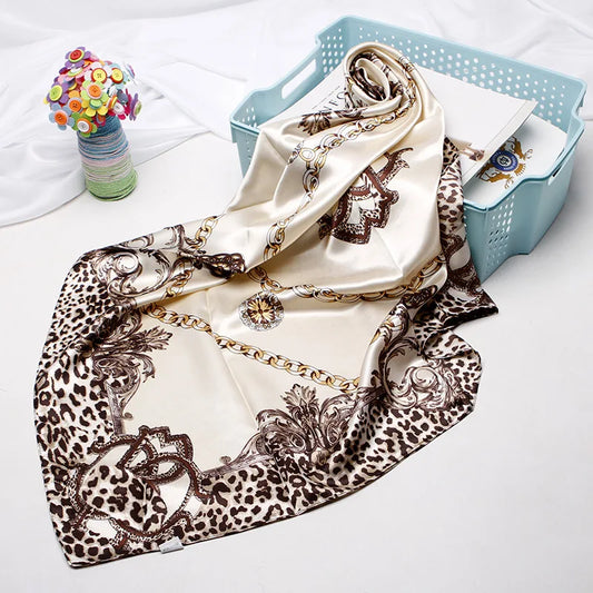 Châteaufort - Ivory Leopard & Chains Scarf