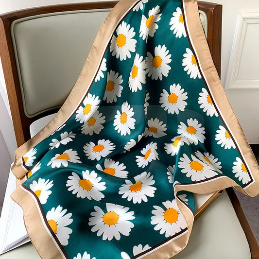 Mortimer - Daisy Delight Scarf – Teal & Beige