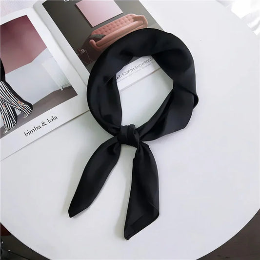 Solid - Noir Satin Scarf