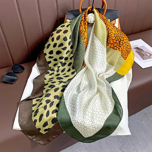 Cárdenas - Abstract Animal & Geometric Scarf in Earthy Tones
