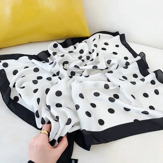 Castracani - Classic White & Black Polka Dot Scarf