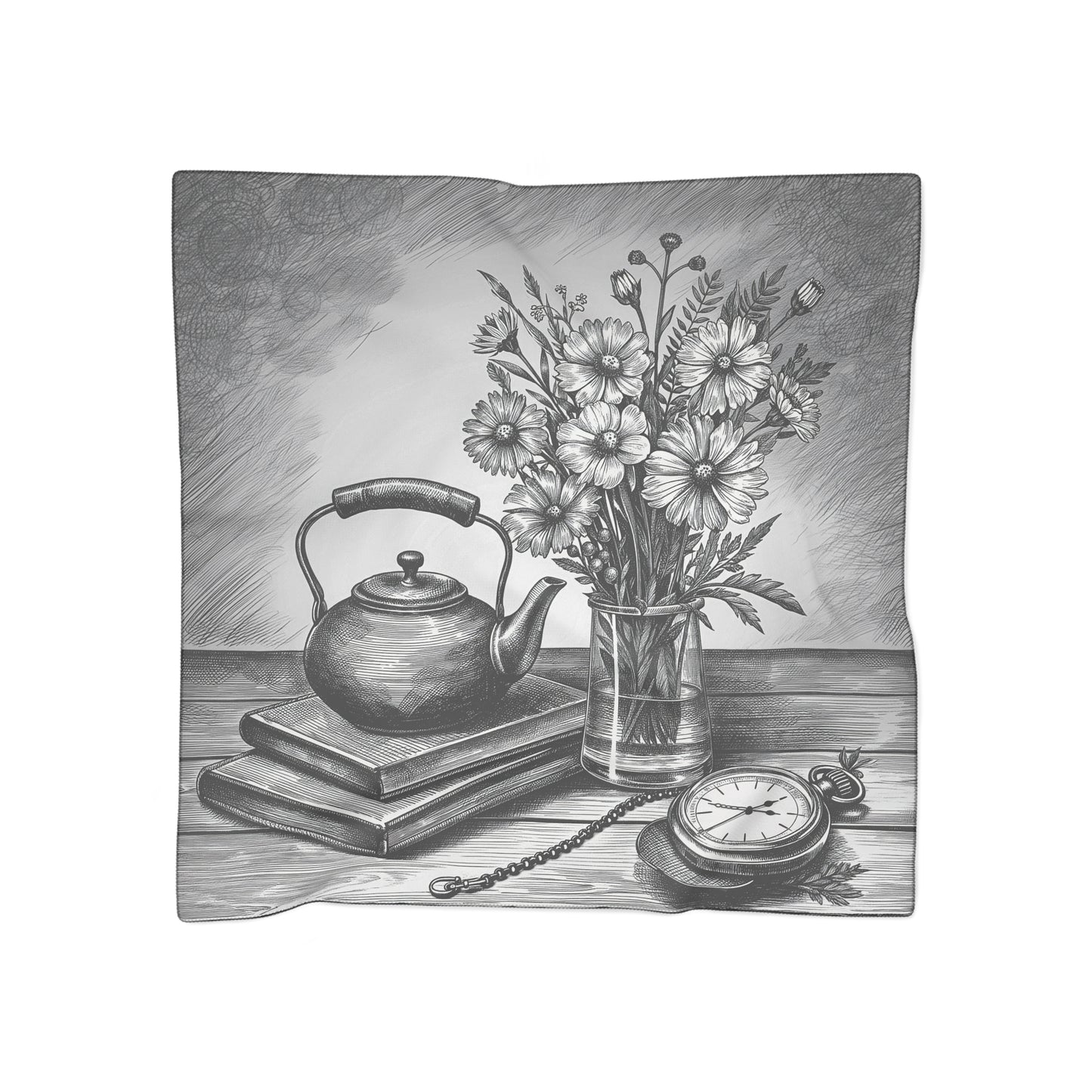 Beauchêne - Midnight Blue Garden Ink Scarf