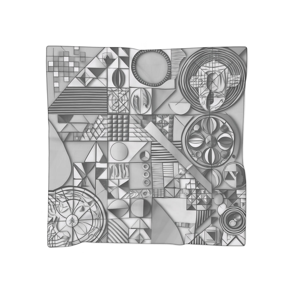 D’Estang - Monochrome Geometry Ink Scarf